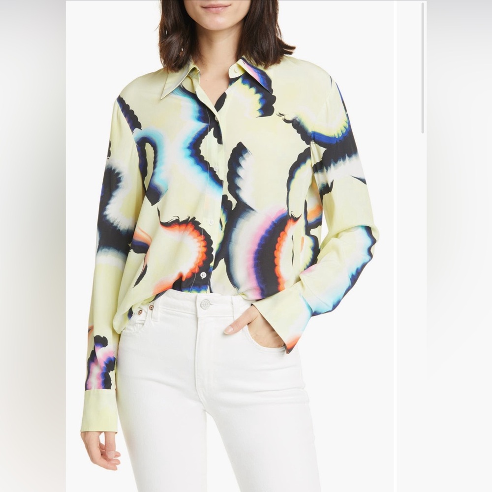 A.L.C.
Jayne High/Low
Stretch Silk Shirt